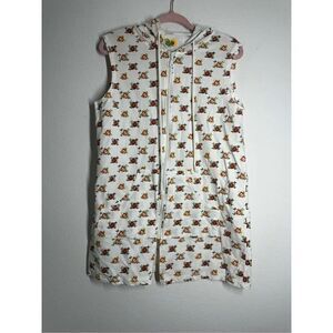 Princess Cruises Cotton Hooded Full Zip Beach Dress Floral Print Sz M See Notes